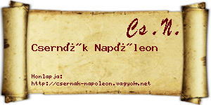 Csernák Napóleon névjegykártya